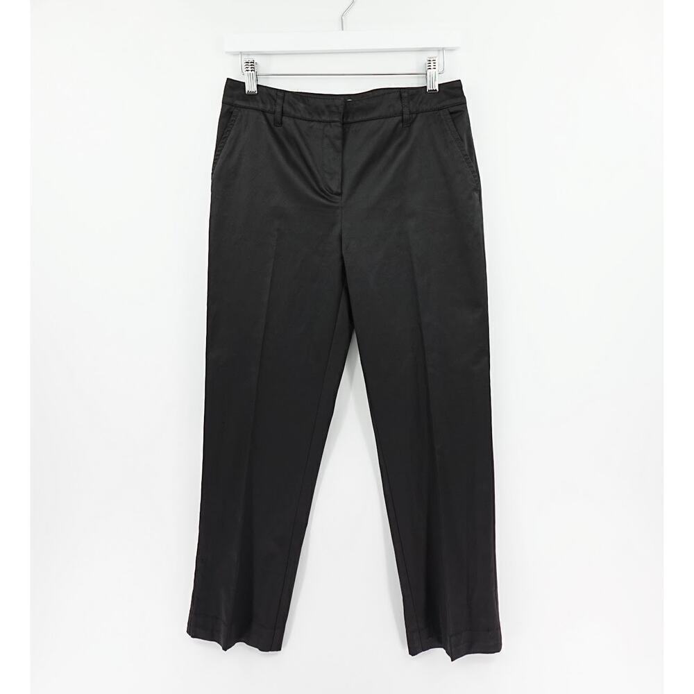 MARELLA Italy Dress Pants Womens 6‎ Black Satin Trouser Versatile Staple Classic